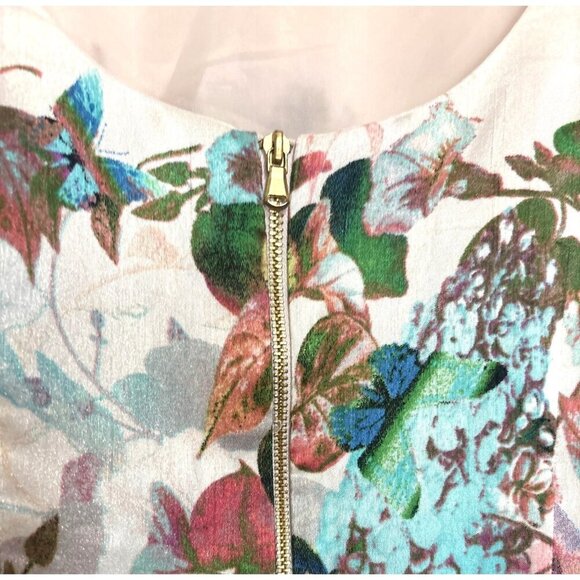 Julian Taylor NY Womens Dress Sz 6 Floral‎ A-Line Dress With Belt, Pockets Scoop - Picture 4 of 7